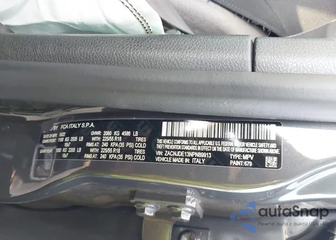 2022 Jeep Renegade Altitude 4X4 из США, поврежденный, VIN ZACNJDE13NPN89913